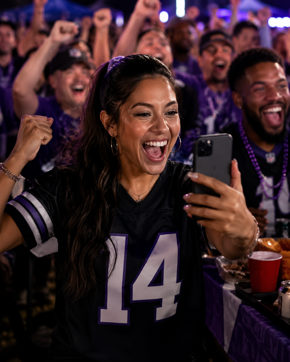 Creator producing commentary from a game or watch party